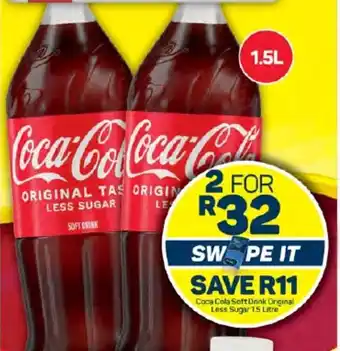 Pick n Pay Coca Cola Soft Drink Original Less Sugar 1.5 Litre offer