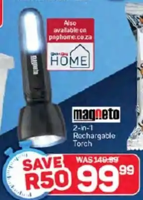 Pick n Pay Magneto 2-in-1 Rechargable Torch offer