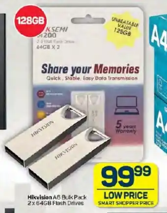 Hikvision A6 Bulk Pack 2x 64GB Flash Drives
