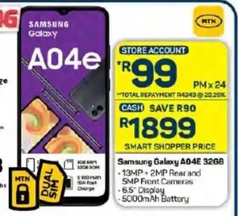 Pick n Pay Samsung Galaxy A04E 32GB offer