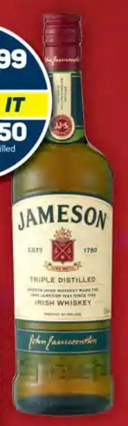 Pick n Pay Jameson Triple Distilled Irish Whiskey 750ml offer