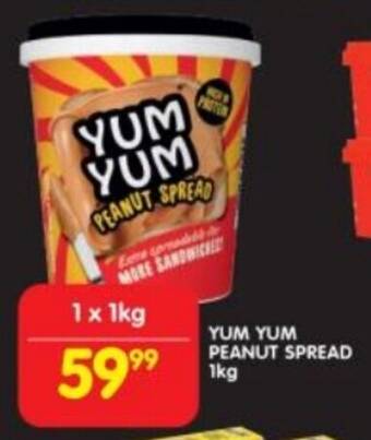 Shoprite YUM YUM PEANUT SPREAD 1KG offer