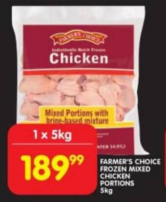 Shoprite FARMER'S CHOICE FROZEN MIXED CHICKEN PORTIONS 5kg offer