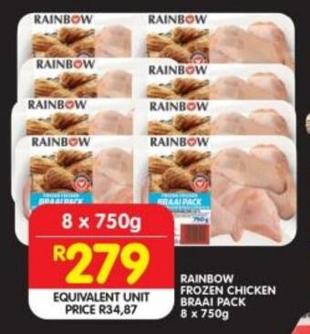 Shoprite RAINBOW FROZEN CHICKEN BRAAI PACK 8x750g offer