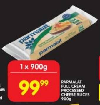 Shoprite PARMALAT FULL CREAM PROCESSED CHEESE SLICES 900g offer