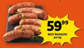 Shoprite BEEF BANGERS per kg offer