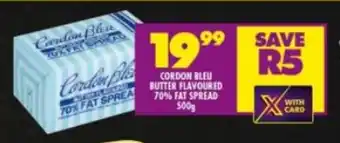Shoprite CORDON BLEU BUTTER FLAVOURED 70% FAT SPREAD 500g offer