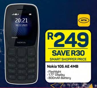 Pick n Pay Nokia 105 AE 4MB offer