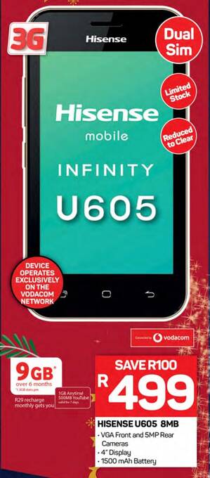 Pick n Pay HISENSE U605 8MB offer