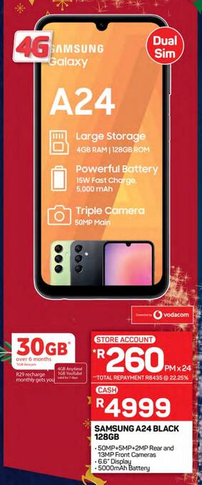 Pick n Pay SAMSUNG A24 BLACK 128GB offer