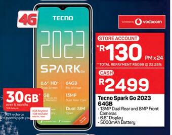 Pick n Pay Tecno Spark Go 2023 64GB offer