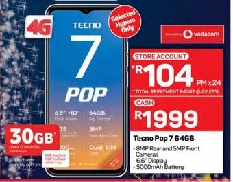 Pick n Pay Tecno Pop 7 64GB offer