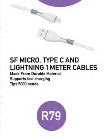 Pick n Pay SF MICRO, TYPE C AND LIGHTNING 1 METER CABLES offer