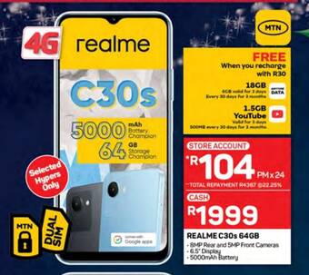 Pick n Pay REALME C30s 64GB offer