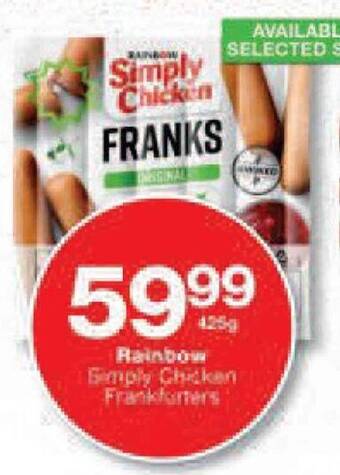 Checkers Rainbow Simply Chicken Frankfurters offer