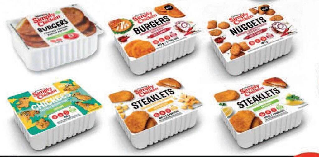 Checkers Rainbow Simply Chicken Crumbed Product Range All Variants offer