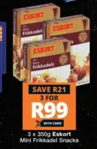 Checkers Eskort Mini Frikkadel Snacks 3x350g offer