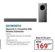Teljoy Skyworth 2.1 Sound Bar With Wireless Subwoofer SS330 offer