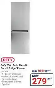 Teljoy Defy 250L Satin Metallic Combi Fridge/Freezer DAC473 offer