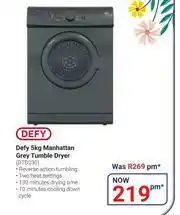 Teljoy Defy 5Kg Manhattan Grey Tumble Dryer DTD230 offer