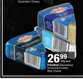 Checkers Président Blaauwberg/ Creamy Blue Cheese 100g offer
