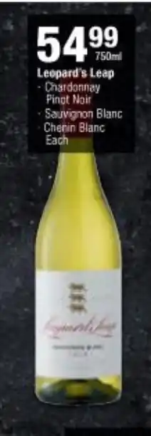 Checkers Leopard's Leap Sparkling Chardonnay Pinot Noir Sauvignon Blanc Chenin Blanc Each 750ml offer