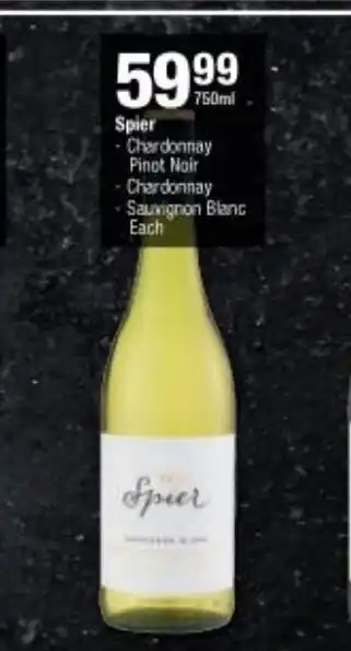 Checkers Spier Chardonnay Pinot Noir Chardonnay Sauvignon Blanc Each 750ml offer