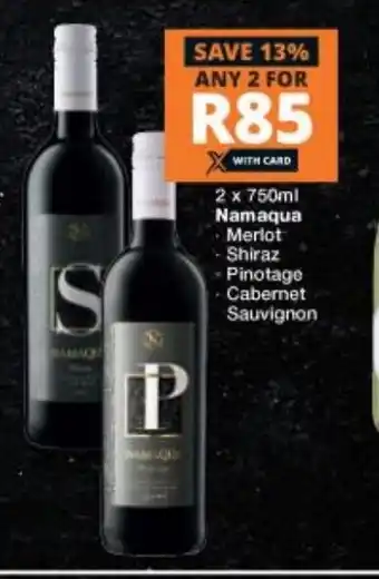 Namaqua Merlot Shiraz Pinotage Cabernet Sauvignon 2x 750ml