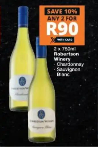 Checkers Robertson Winery Chardonnay Sauvignon Blanc 2x750ml offer