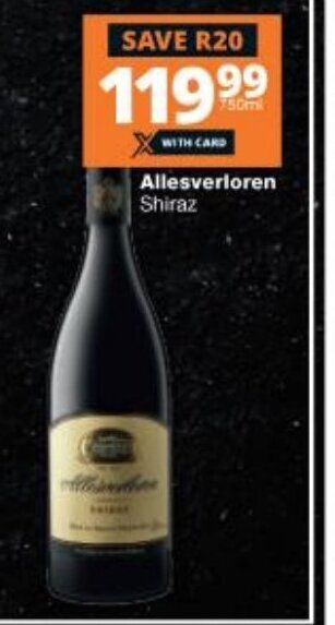 Allesverloren Shiraz 750ml