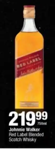 Checkers Johnnie Walker Red Label Blended Scotch Whiskey 750ml offer