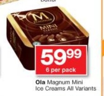 Checkers Ola Magnum Mini Ice-Cream All Variants offer