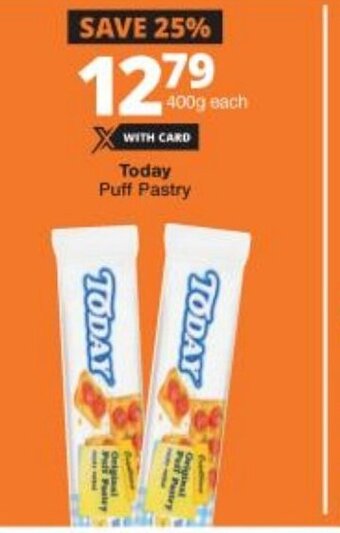 Checkers Today Puff Pastry 400g offer