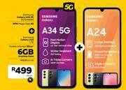 MTN Samsung galaxy a34 5g enabled-on mtn mega gigs xs + samsung galaxy a24 lte-mobile internet silver offer