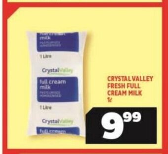 Usave Crystal Valley Fresh Full Cream Milk 1L offer