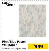 Builders Warehouse Fired earth pink/blue pastel wallpaper 530mm x 10m offer