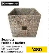 Builders Warehouse Home & kitchen seagrass foldable basket offer