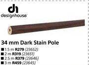 Builders Warehouse Designhouse 34mm dark stain pole-1.5m offer