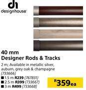 Builders Warehouse Designhouse 40mm designer rods & tracks-2m each offer