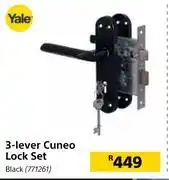 Builders Warehouse Yale 3 lever cuneo lock set black offer