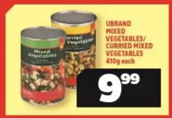 Ubrand Mixed Vegetables / Curried Mixed Vegetables 410g each