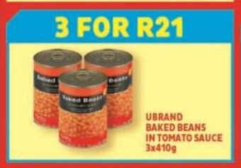 Usave Ubrand Baked Beans in Tomato Sauce 3x410g offer