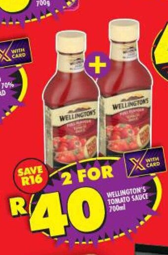Shoprite Wellington's Tomato Sauce 700ml offer
