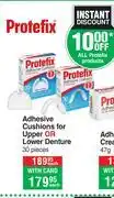 Protefix adhesive cushions for upper or lower denture-30 pieces each