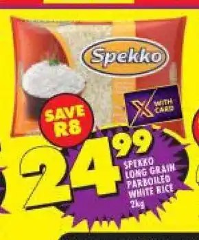 Shoprite Spekko Long Grain Parboiled White Rice 2kg offer