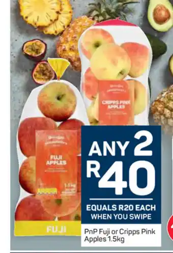 Pick n Pay PnP Fuji or Cripps Pink Apples 1.5kg offer