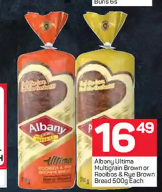 Pick n Pay Albany Ultima Multigrain Brown or Rooibos & Rye Brown Bread 500g each offer