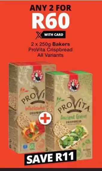 2 x 250g Bakers ProVita Crispbread All Variants