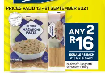 Pick n Pay No Name™ Spaghetti or Macaroni 500g offer