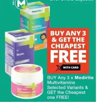 BUY Any 3 x Medirite Multivitamins Selected Variants & GET the Cheapest one FREE